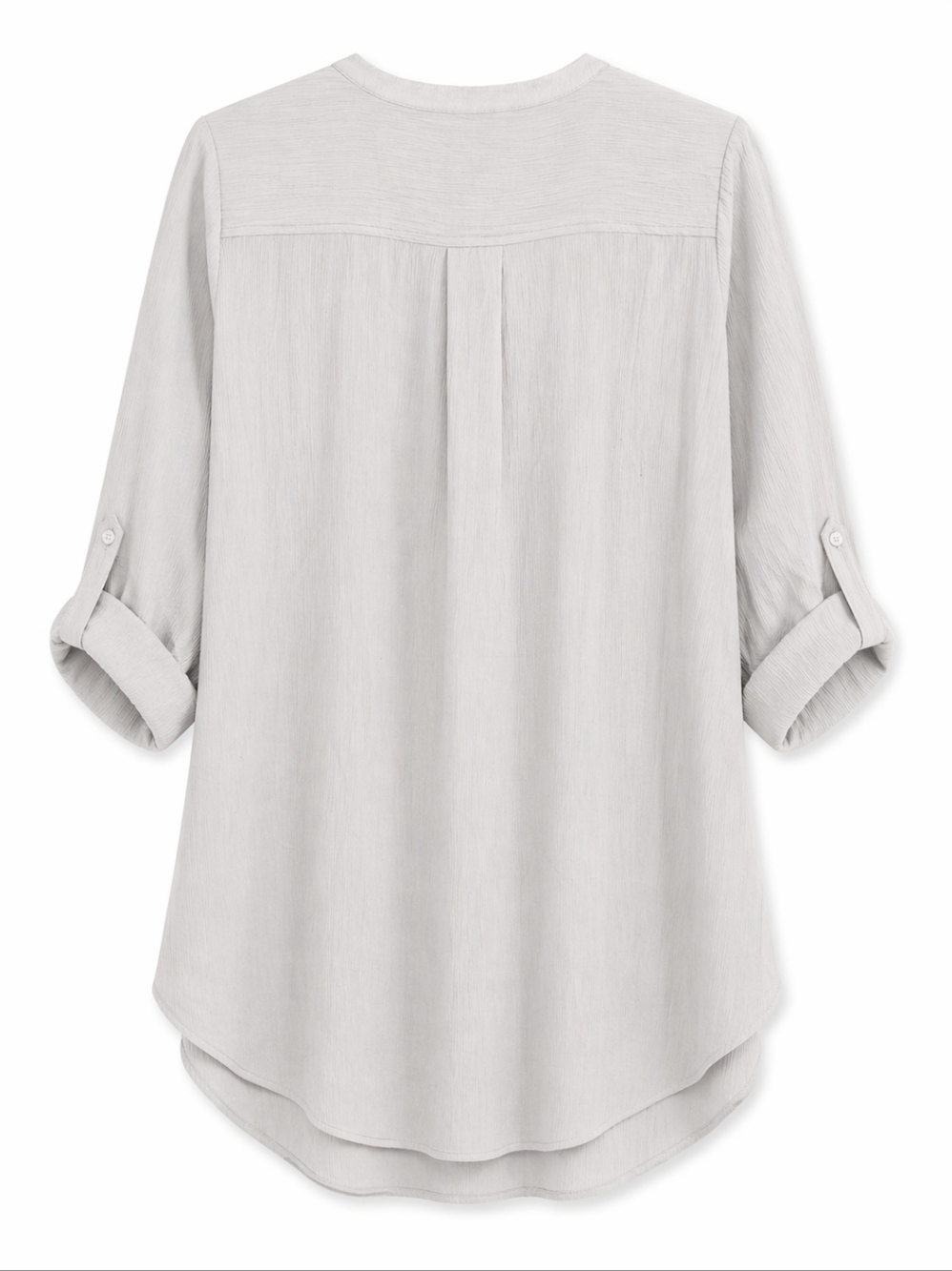 Plus Size Light Gray Pintucked Button-Front Tunic Blouse Size 3X - Picture 5 of 7